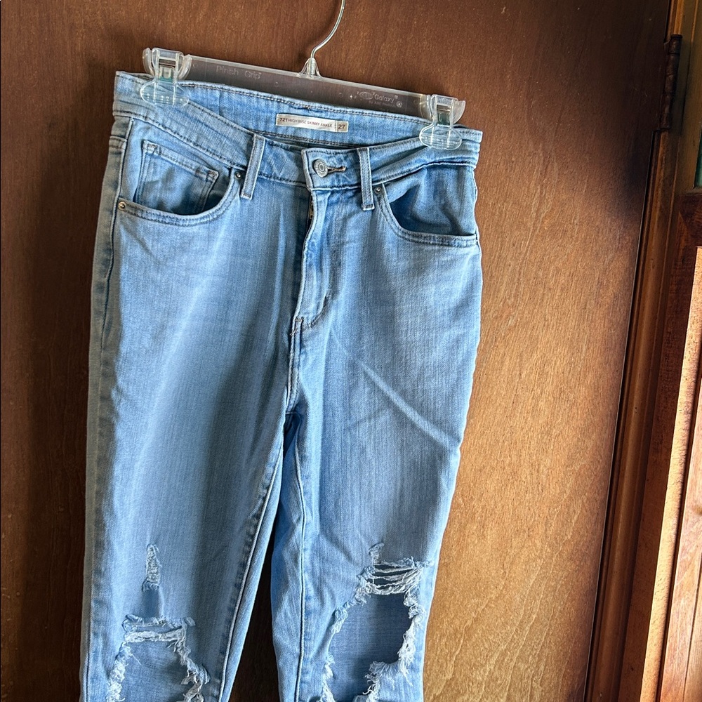 Levi's Light Blue Ripped Skinny Jeans